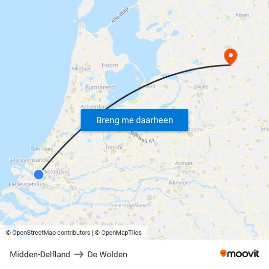 Midden-Delfland to De Wolden map