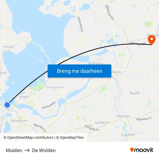 Muiden to De Wolden map