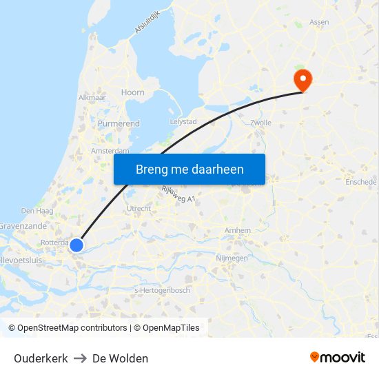 Ouderkerk to De Wolden map