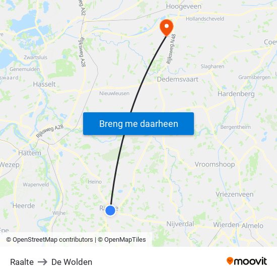 Raalte to De Wolden map