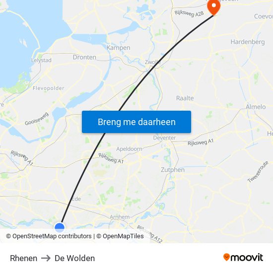 Rhenen to De Wolden map