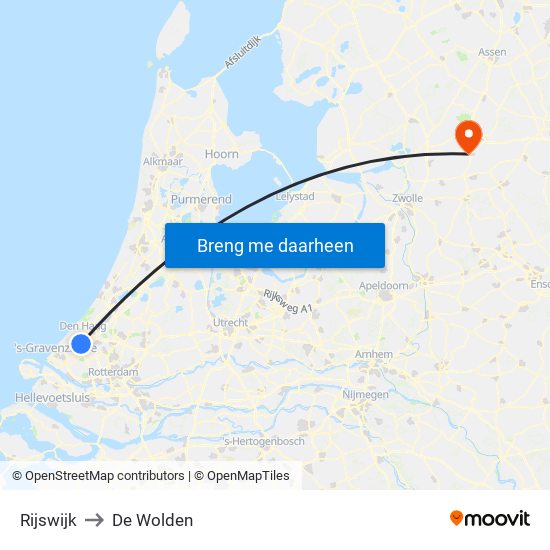 Rijswijk to De Wolden map