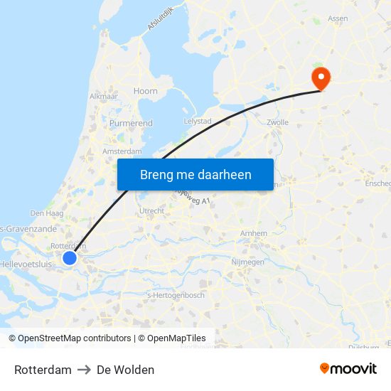 Rotterdam to De Wolden map