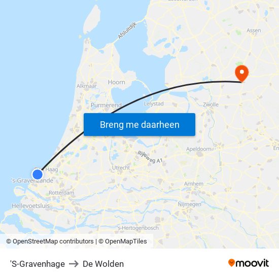 'S-Gravenhage to De Wolden map