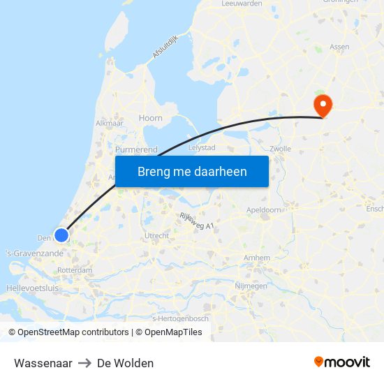 Wassenaar to De Wolden map