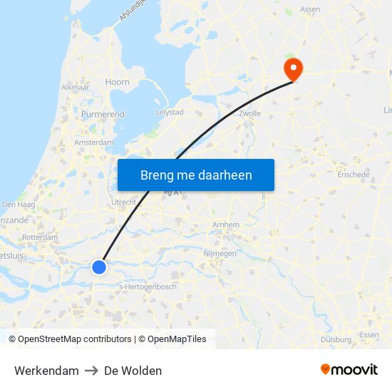 Werkendam to De Wolden map