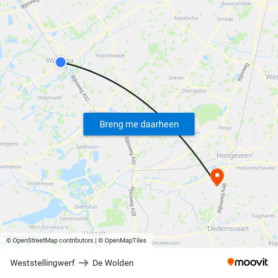 Weststellingwerf to De Wolden map