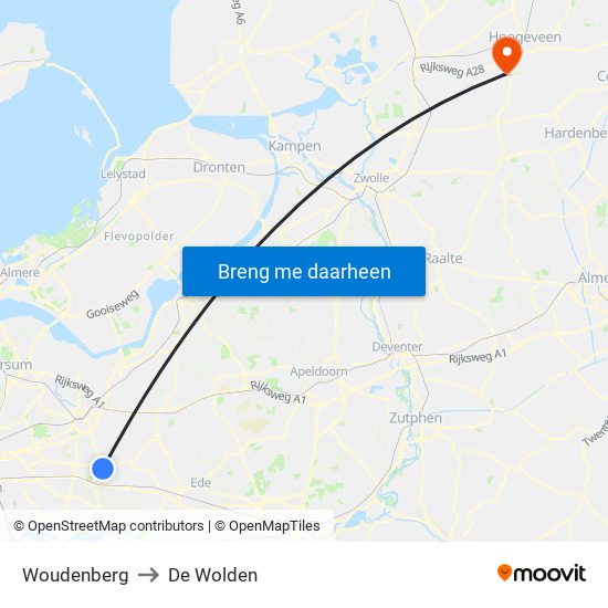 Woudenberg to De Wolden map