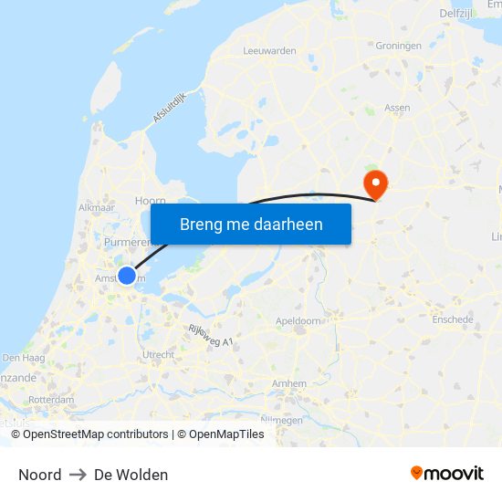 Noord to De Wolden map