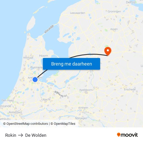 Rokin to De Wolden map