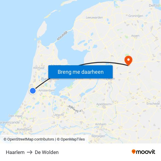 Haarlem to De Wolden map