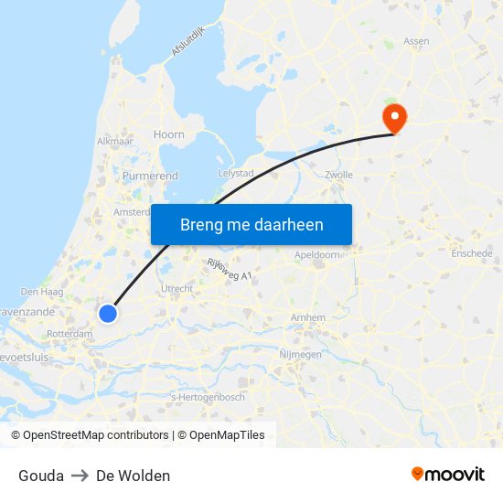 Gouda to De Wolden map