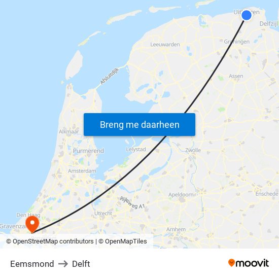 Eemsmond to Delft map