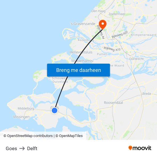 Goes to Delft map