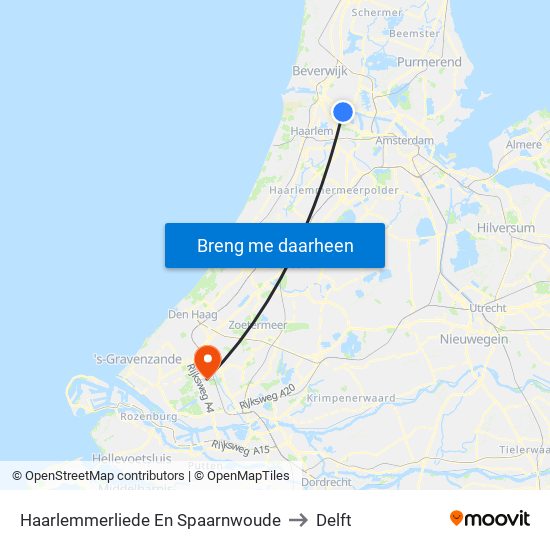 Haarlemmerliede En Spaarnwoude to Delft map