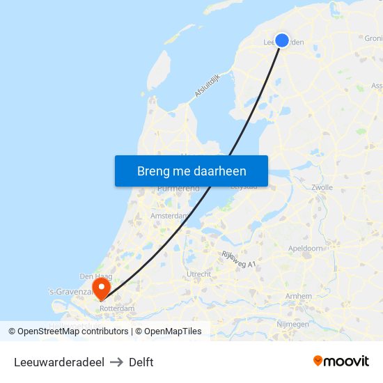 Leeuwarderadeel to Delft map
