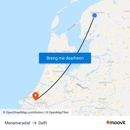 Menameradiel to Delft map