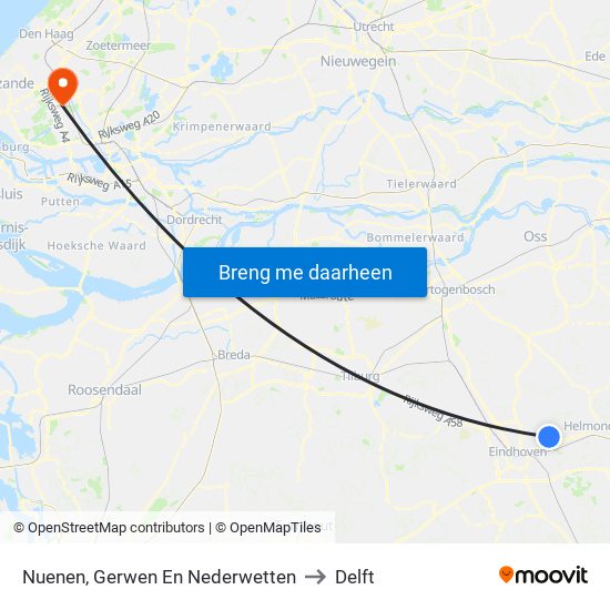 Nuenen, Gerwen En Nederwetten to Delft map