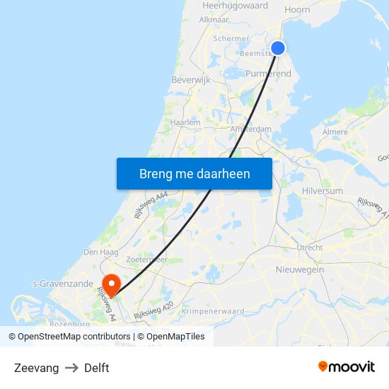 Zeevang to Delft map