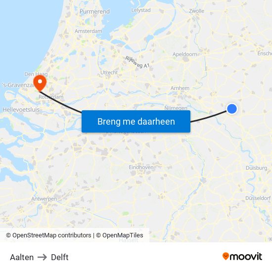 Aalten to Delft map