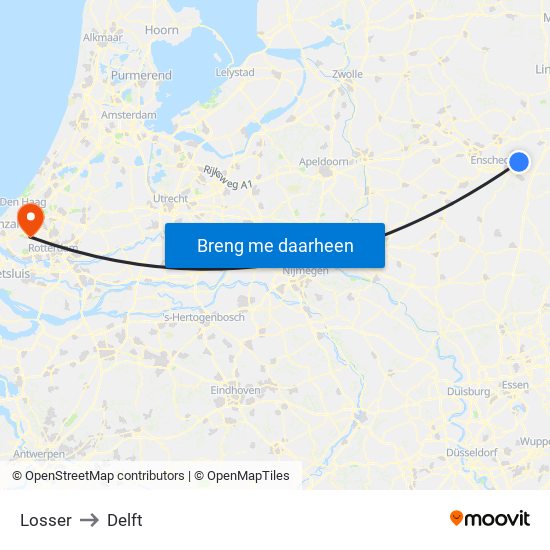 Losser to Delft map