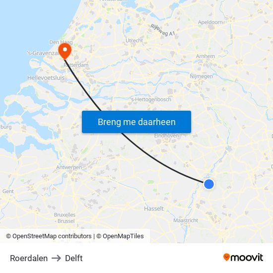 Roerdalen to Delft map