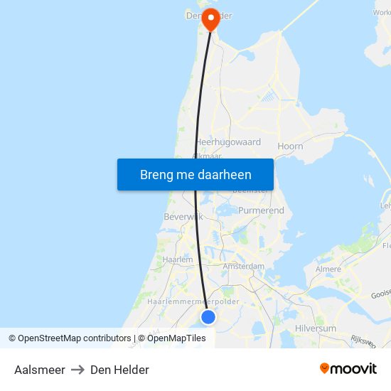 Aalsmeer to Den Helder map