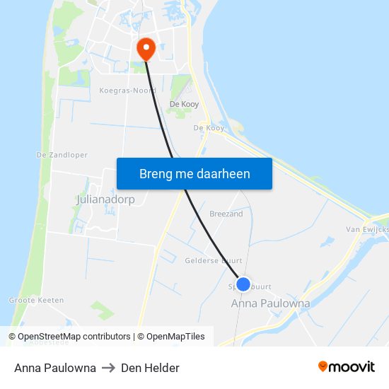 Anna Paulowna to Den Helder map