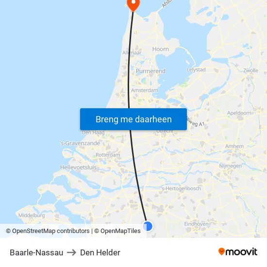 Baarle-Nassau to Den Helder map