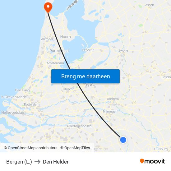 Bergen (L.) to Den Helder map