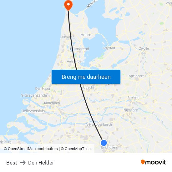 Best to Den Helder map