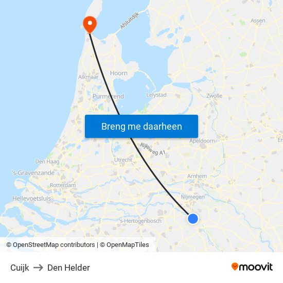 Cuijk to Den Helder map