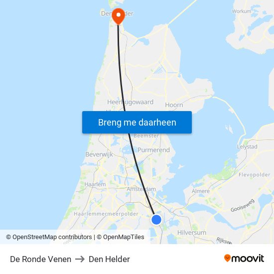 De Ronde Venen to Den Helder map