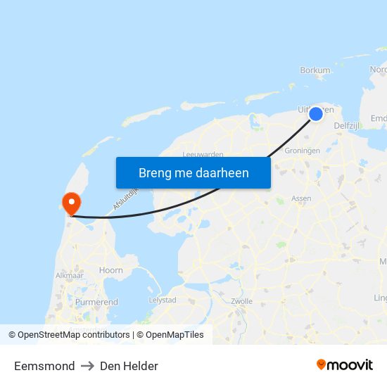 Eemsmond to Den Helder map