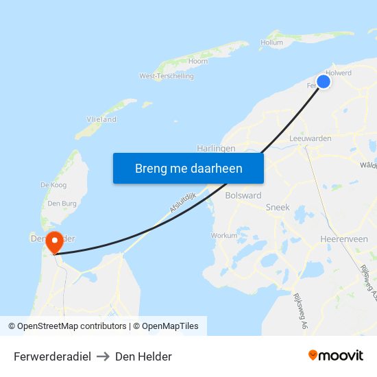 Ferwerderadiel to Den Helder map