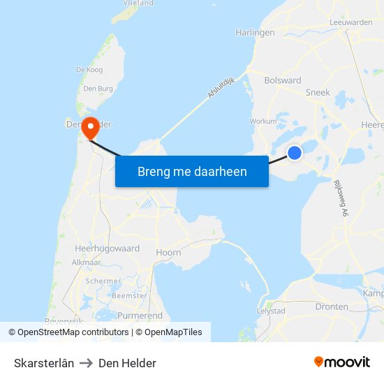 Skarsterlân to Den Helder map
