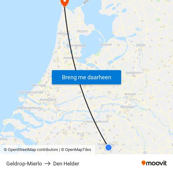 Geldrop-Mierlo to Den Helder map