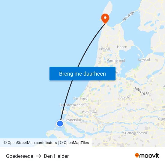 Goedereede to Den Helder map