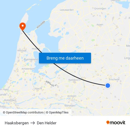 Haaksbergen to Den Helder map