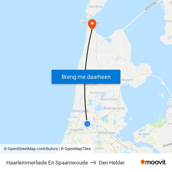 Haarlemmerliede En Spaarnwoude to Den Helder map