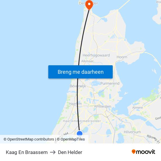 Kaag En Braassem to Den Helder map