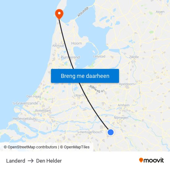 Landerd to Den Helder map