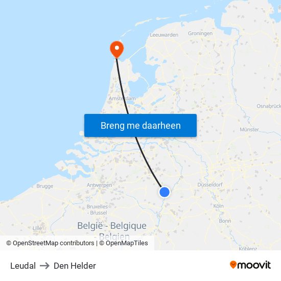 Leudal to Den Helder map