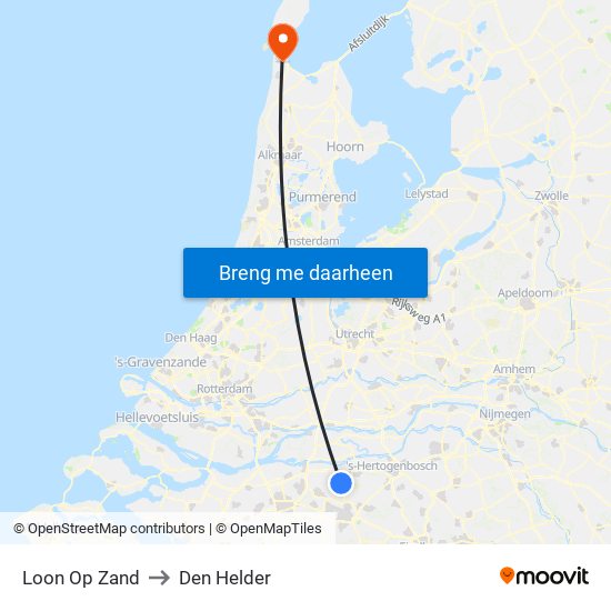 Loon Op Zand to Den Helder map