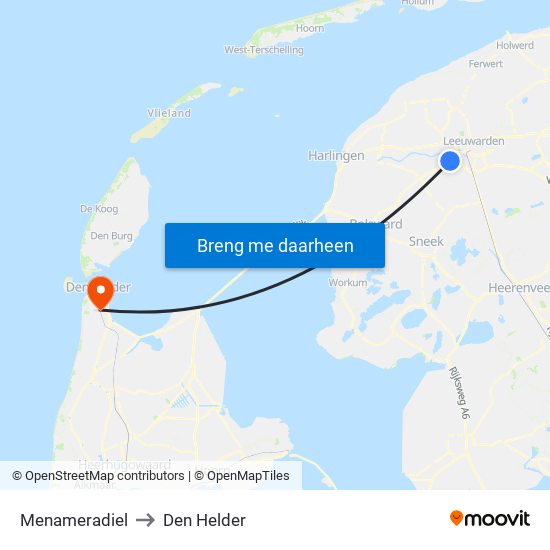 Menameradiel to Den Helder map