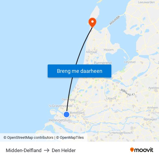 Midden-Delfland to Den Helder map