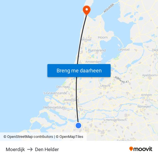 Moerdijk to Den Helder map