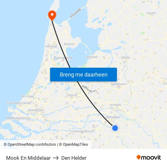 Mook En Middelaar to Den Helder map