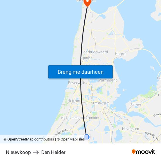 Nieuwkoop to Den Helder map