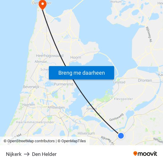 Nijkerk to Den Helder map